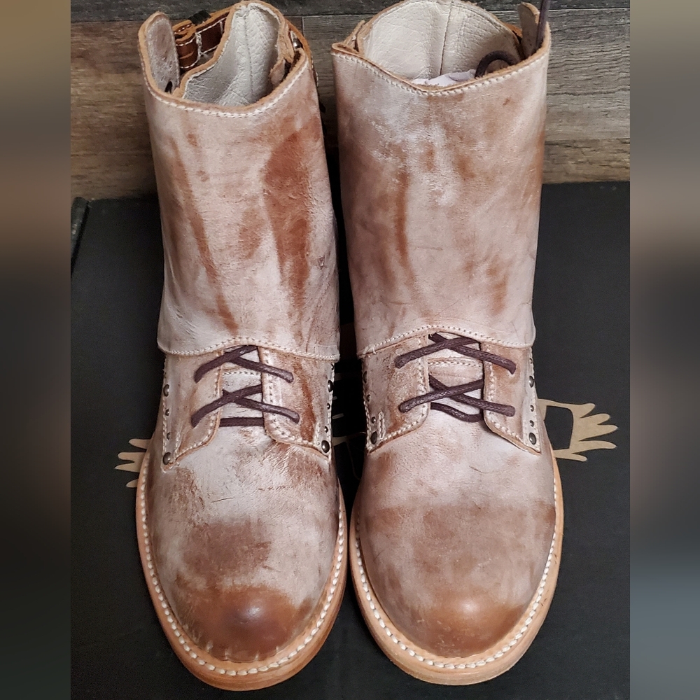 Freebird Rynne Taupe distressed leather flat booties size 7 - Picture 5 of 8